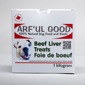 Dehydrated 100% Canadian beef liver. Beef Liver Treats 1 Kg. box 