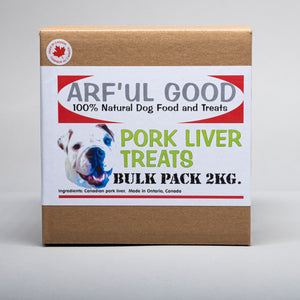 Dehydrated Pork Liver. Pork Liver Treats Bulk Pack 2 Kg. box