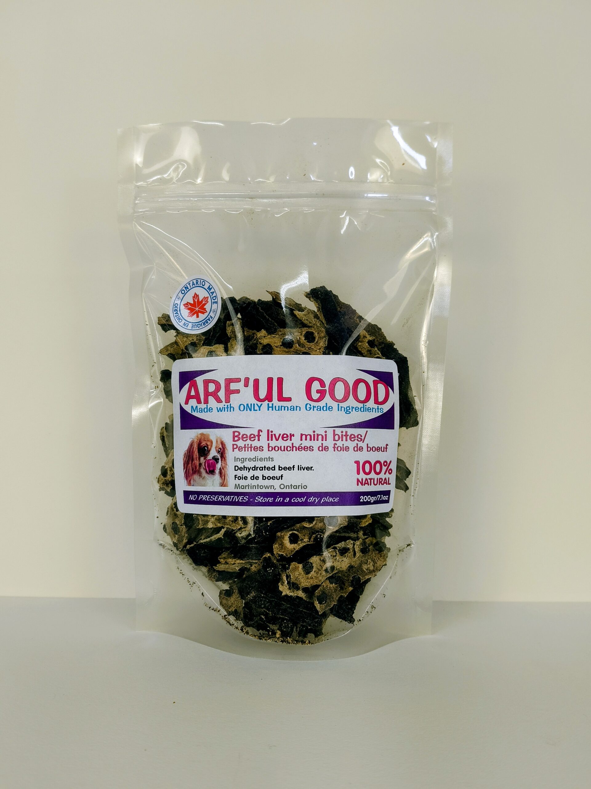 Dehydrated Beef Liver Mini Bites 200 gr bag