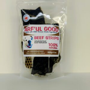 dehydrated strips of beef 200 gr bag